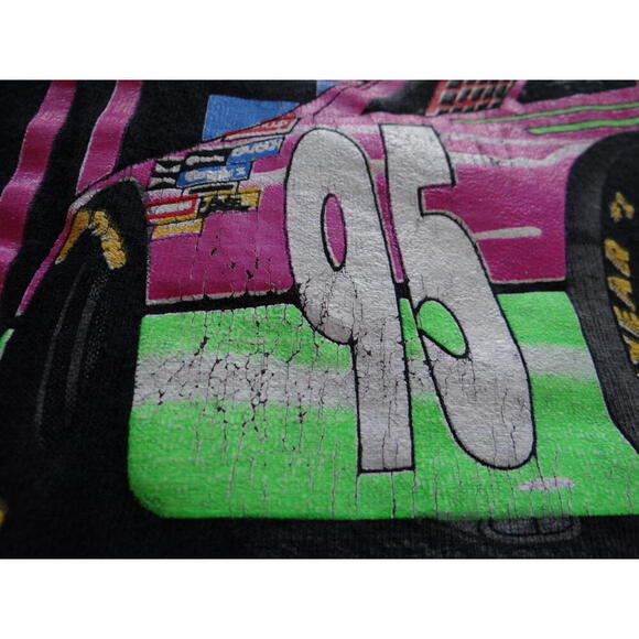 RARE VINTAGE 1995 DOUBLE-SIDED NASCAR Hottest Motorsport PINK Graphic T-Shirt - Picture 6 of 9